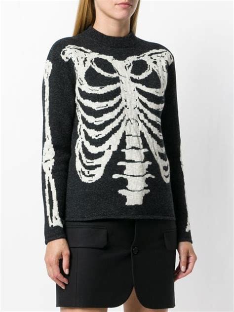 yves saint laurent skeleton sweater|Saint Laurent striped sweater.